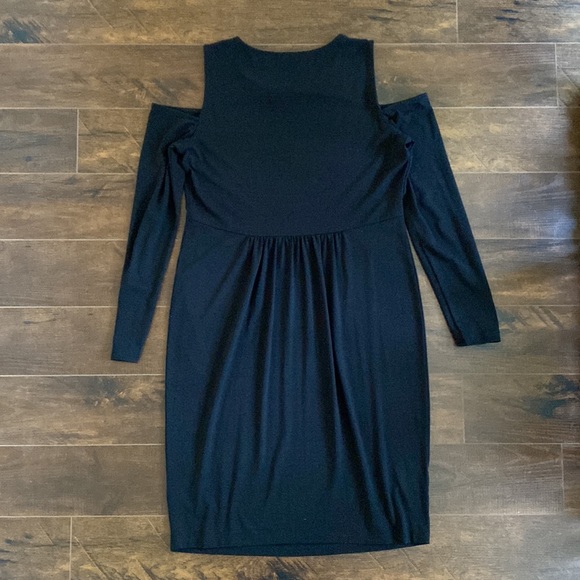 DKNYC - Long Sleeve Cold Shoulder Dress - Black - M - Picture 4 of 5